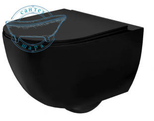 Унитаз подвесной Rea Carlo Mini Rimless черный матовый REA-C8489 с сиденьям Soft Close