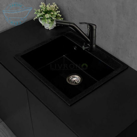 Мойка для кухни прямоугольная Fancy Marble Oregon светло-черный 108060004 - фото 3