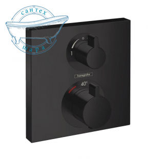 Смеситель для душа с термостатом на 2 потребителя Hansgrohe Ecostat Square (цвет - черный матовый) 15714670