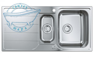 Мойка для кухни Grohe K500 100х50 см нержавеющая сталь матовая 31572SD1