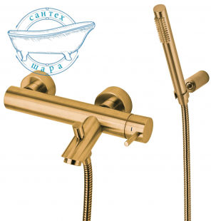 Смеситель для ванны Paffoni Light матовое золото LIG023HGSP с ручным душем