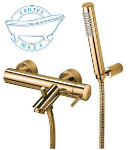 Смеситель для ванны Paffoni Light золото LIG023HG с ручным душем
