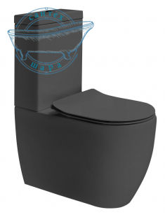 Унитаз напольный AXA Glomp черный матовый 0201307 с бачком и сиденьем Soft Close