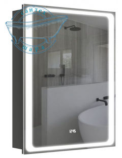 Зеркальный шкаф Aquarius Modena 60 см графит 70930203 с Led подсветкой